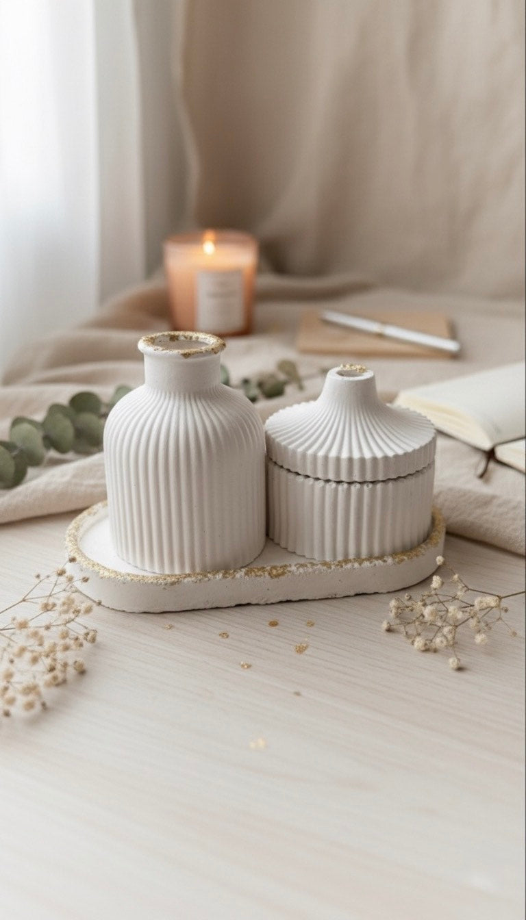 Concrete Trinket Tray Set